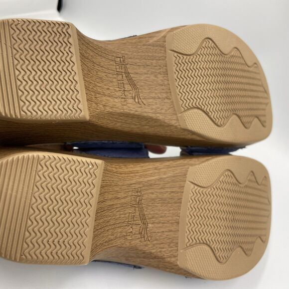 Dansko Women's Sophie Blue Denim Metallic Leather Slide Sandal Size 38 Womens 8 - Picture 9 of 10